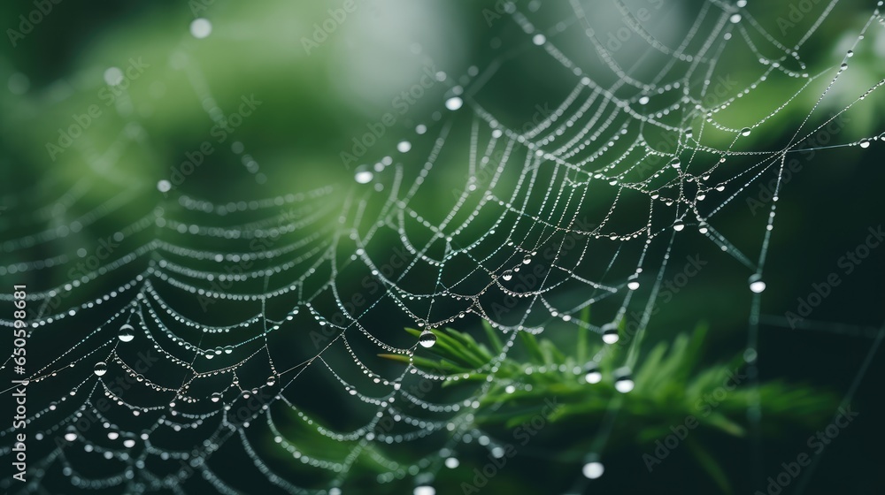 Spider web after rain, AI generated Image Spider web after rain, AI generated Image