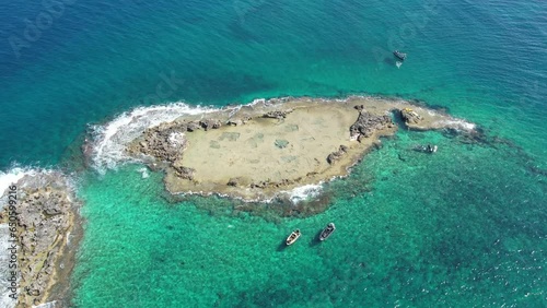 aerial view of the island of Achziv photo