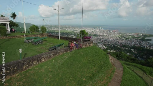 Aerial view of Fort George and Port of Spain capital city on the Caribbean island of Trinidad photo