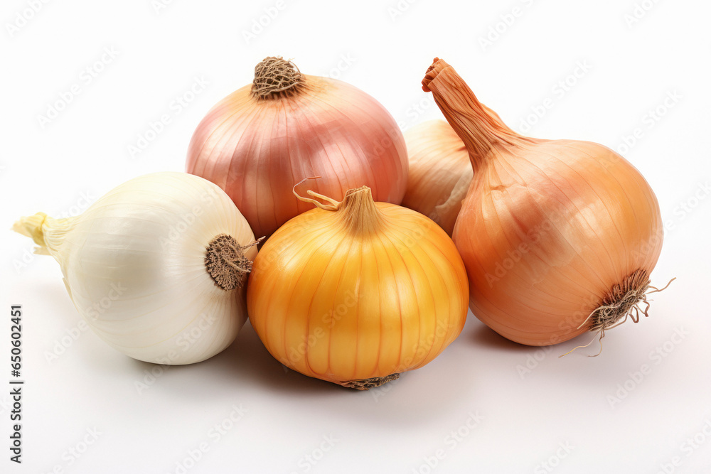 Onion and garlic on white background. Onion and garlic on white background.