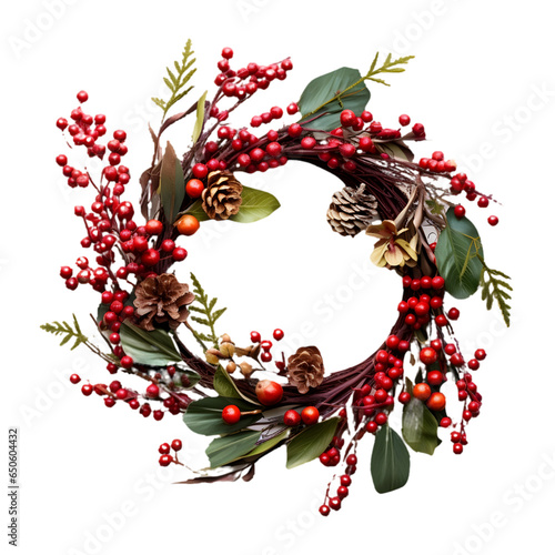 christmas wreath isolated