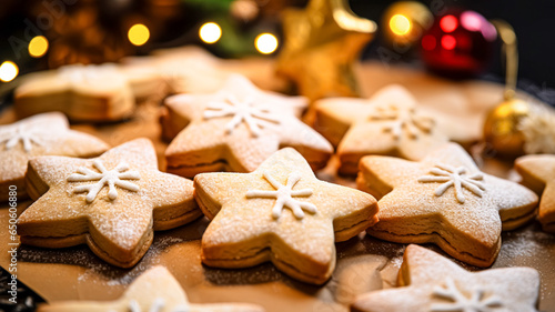 Christmas biscuits, holiday biscuit recipe and home baking, sweet dessert for cosy winter English country tea in the cottage, homemade food and cooking