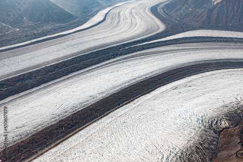 Kaskawulsh Glacier confluence Kluane NP YT Canada photo