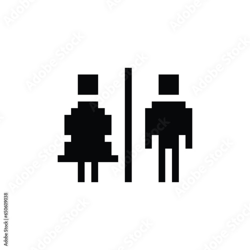 this is toilet icon 1 bit style in pixel art with black color and white background ,this item good for presentations,stickers, icons, t shirt design,game asset,logo and your project