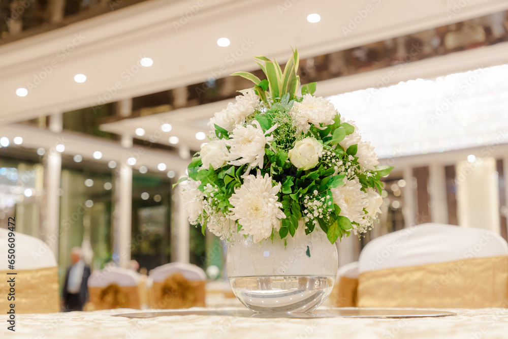 Table setting for an event party or wedding reception Table setting for an event party or wedding reception