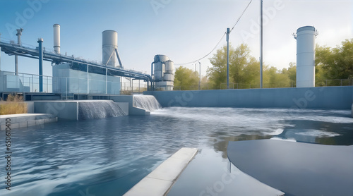 Industrial Wastewater Treatment Plants Purify Water Before It is Discharged  photo