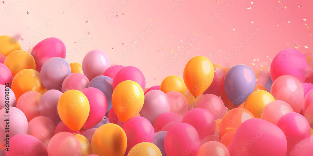 Balloons on Pink Background