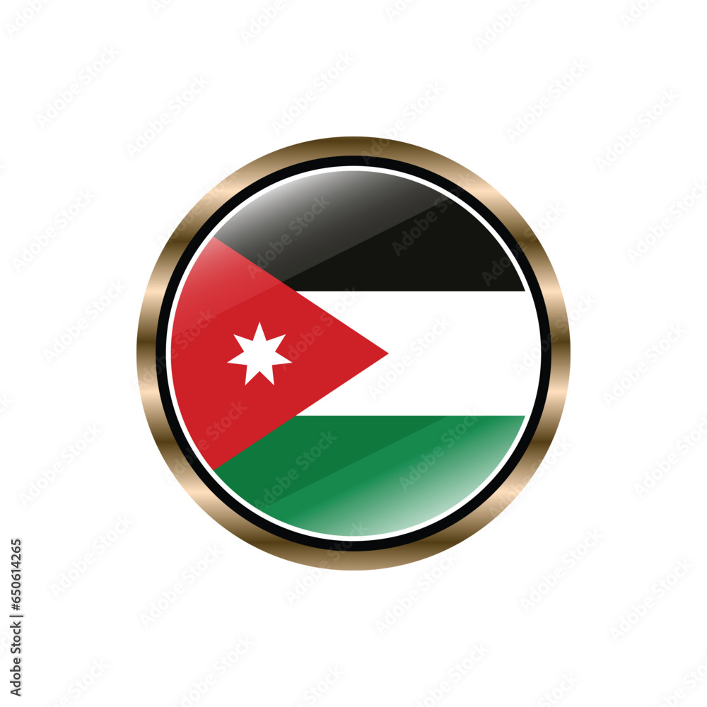 Jordan flag circle button vector template, trendy, collection, logo, design