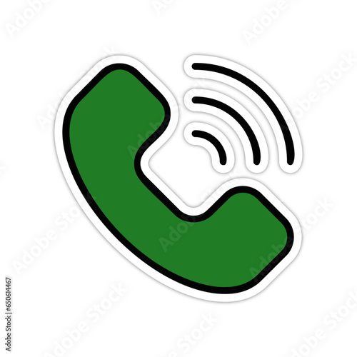picto logo icones et symbole appel en cours gras vert relief