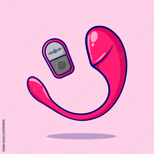 Remote Curve Vibrator Vector, Illustration, Icon Isolated