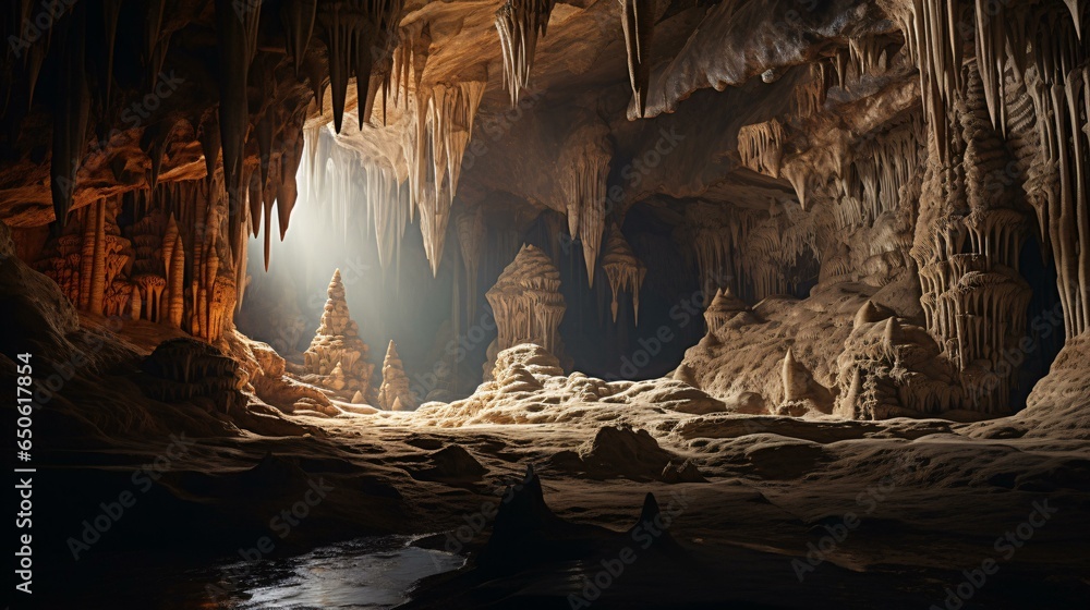 A captivating underground cave filled with unique formations and natural wonders
