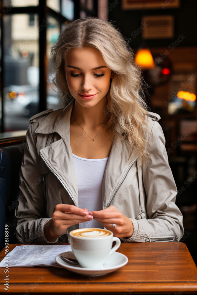 Enjoy a coffee before work. AI generative. Enjoy a coffee before work. AI generative.