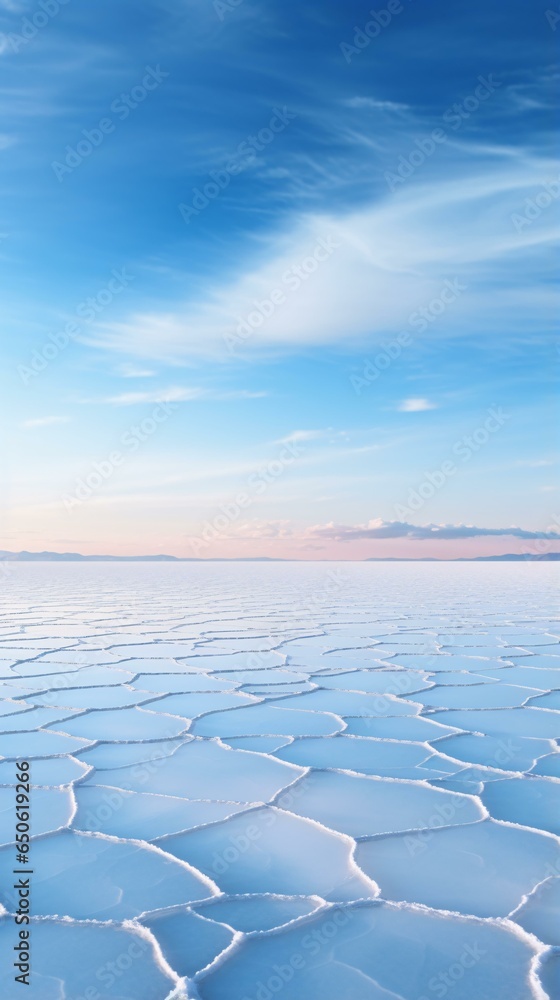 Fototapeta premium A serene and expansive body of water under a clear blue sky