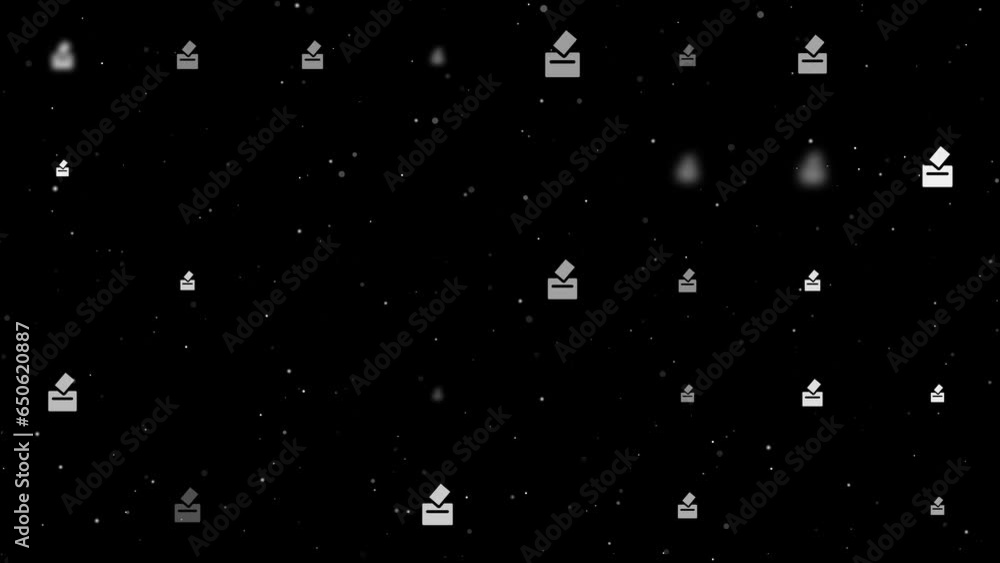 Template animation of evenly spaced vote symbols of different sizes and ...