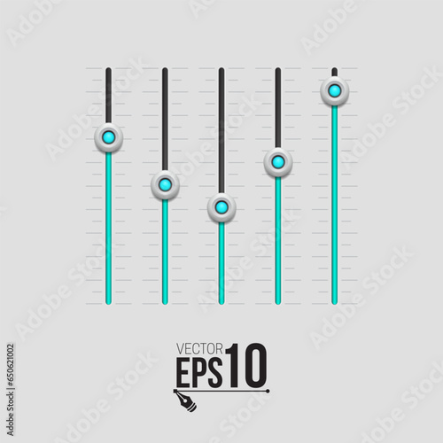 Power slider buttons. Web UI elements design. User interface. Vector illustration.