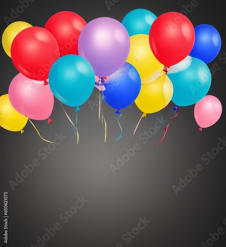 Multicolored balloons  copy space  Balloon party background  space for text