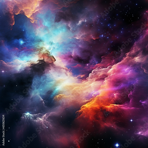 HD Wallpaper of colorful space stars galaxy nebula 3D rendering Generative AI