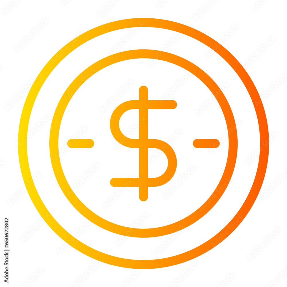 Obraz premium coin gradient icon