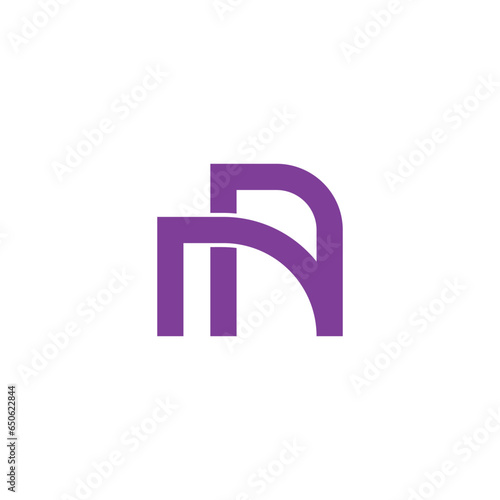 letter nn geometric simple linked logo vector