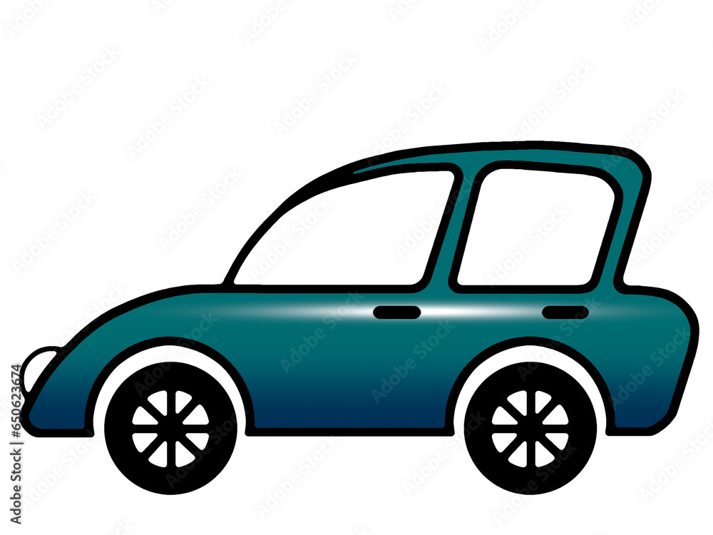 Illustration of a blue car