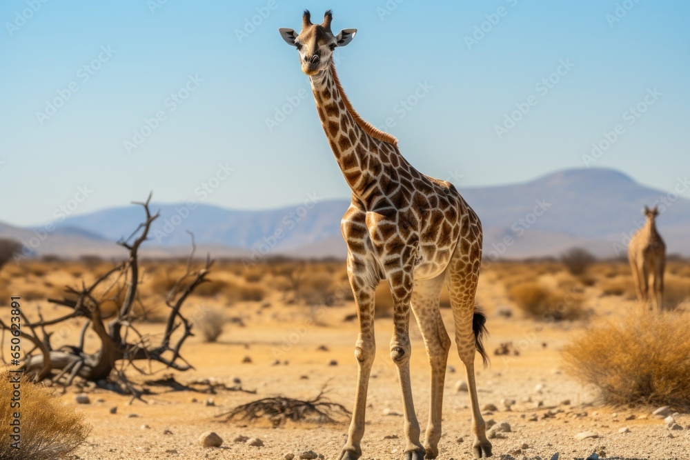 Photos of various wildlife along the way in Namibia. Generative AI. Photos of various wildlife along the way in Namibia. Generative AI.