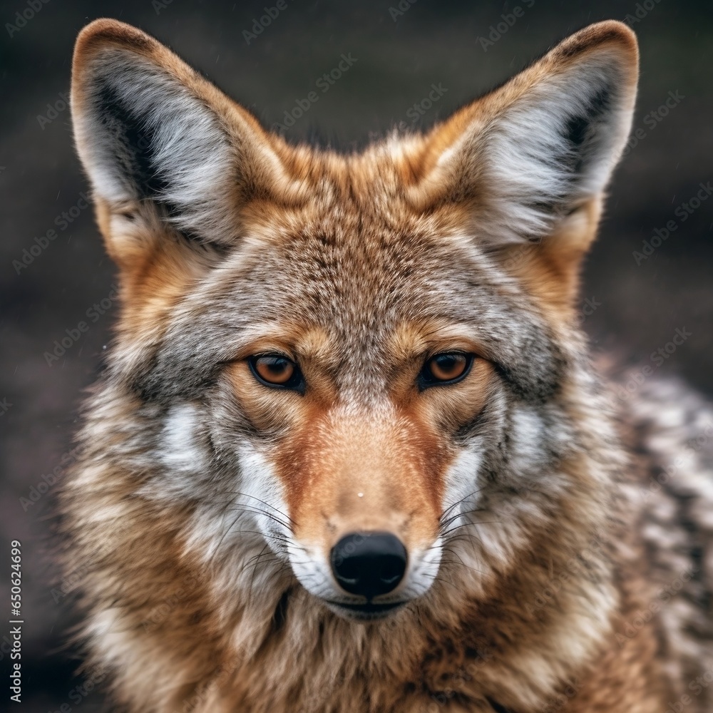 Close-up coyote portrait