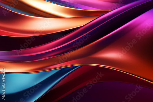 Abstract colorful metallic wavy background
