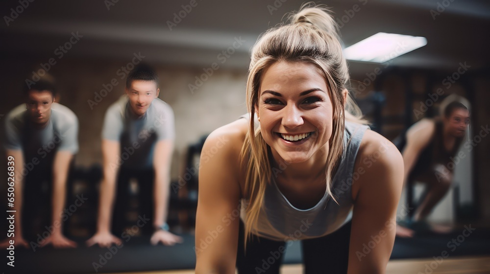 women exercising in gym