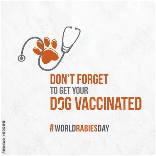 World Rabies Day. Sept 27. Social Media Design Vector Template