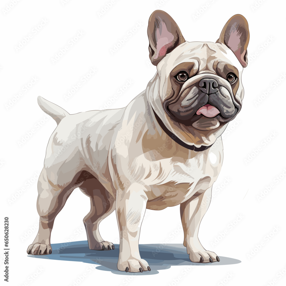 vector french bulldog illustration
