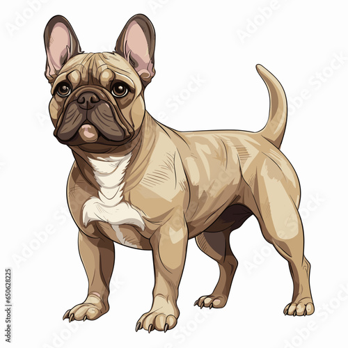 vector french bulldog illustration