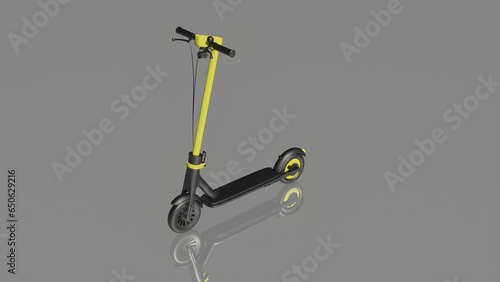 Electric Scooter. Electric Scooter on a grey background. Electric transport. eco-friendly electric scooters.3d render