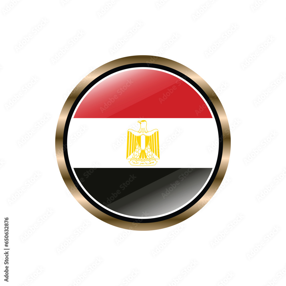 Obraz premium Egypt flag circle button vector template, trendy, collection, logo, design