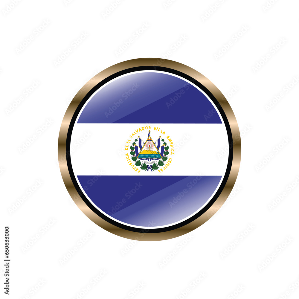 Fototapeta premium El Salvador flag circle button vector template, trendy, collection, logo, design