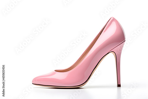 pink high heels isolated on white background