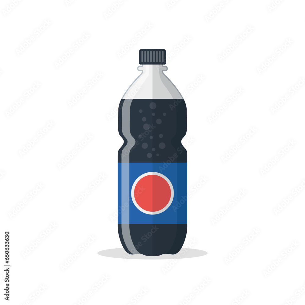 Soda drink icon in flat style. Plastic bottle vector illustration on isolated background. Water beverage sign business concept. Soda drink icon in flat style. Plastic bottle vector illustration on isolated background. Water beverage sign business concept.