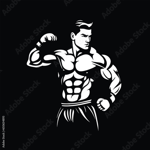 Kick Boxing Vector Mascot Logo Design