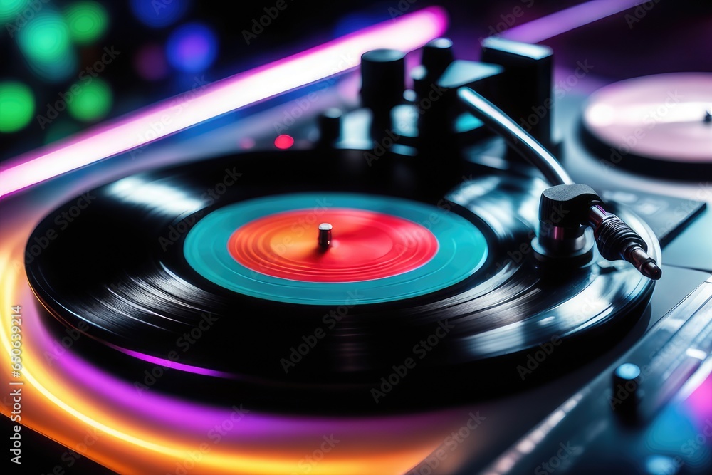 turntable playing vinyl record turntable playing vinyl record
