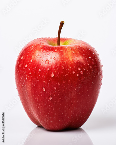 Fresh apple on a white background, juicy, red, healthy, crisp, delicious Ai Generative