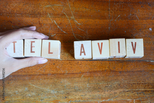 Photo of wooden blocks that make up the vocabulary 