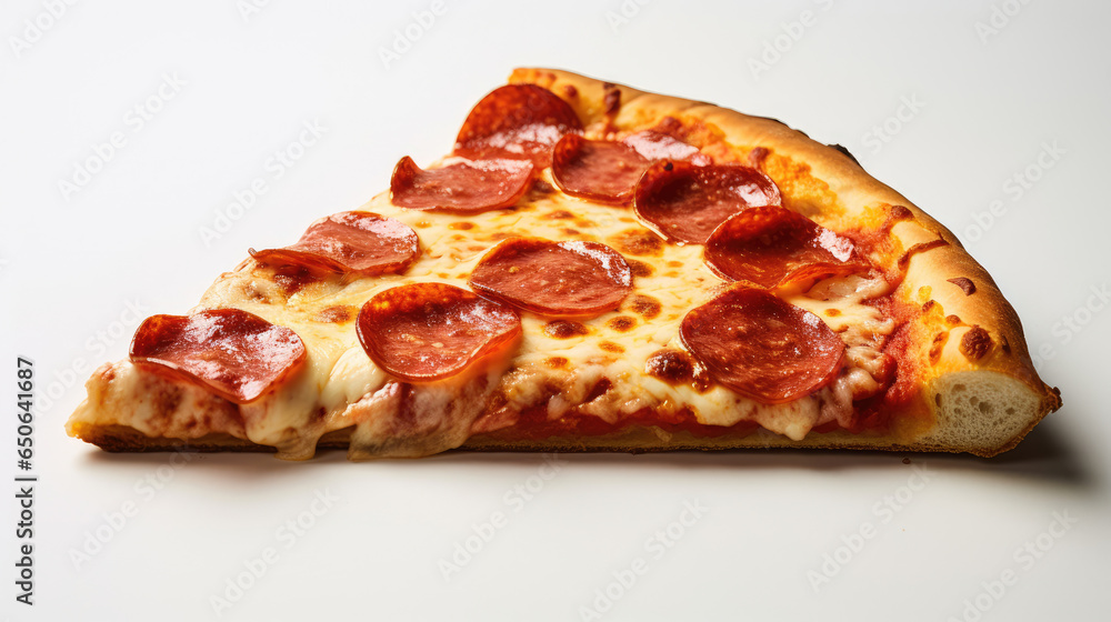 Slice of pizza on a white background Ai Generative Slice of pizza on a white background Ai Generative
