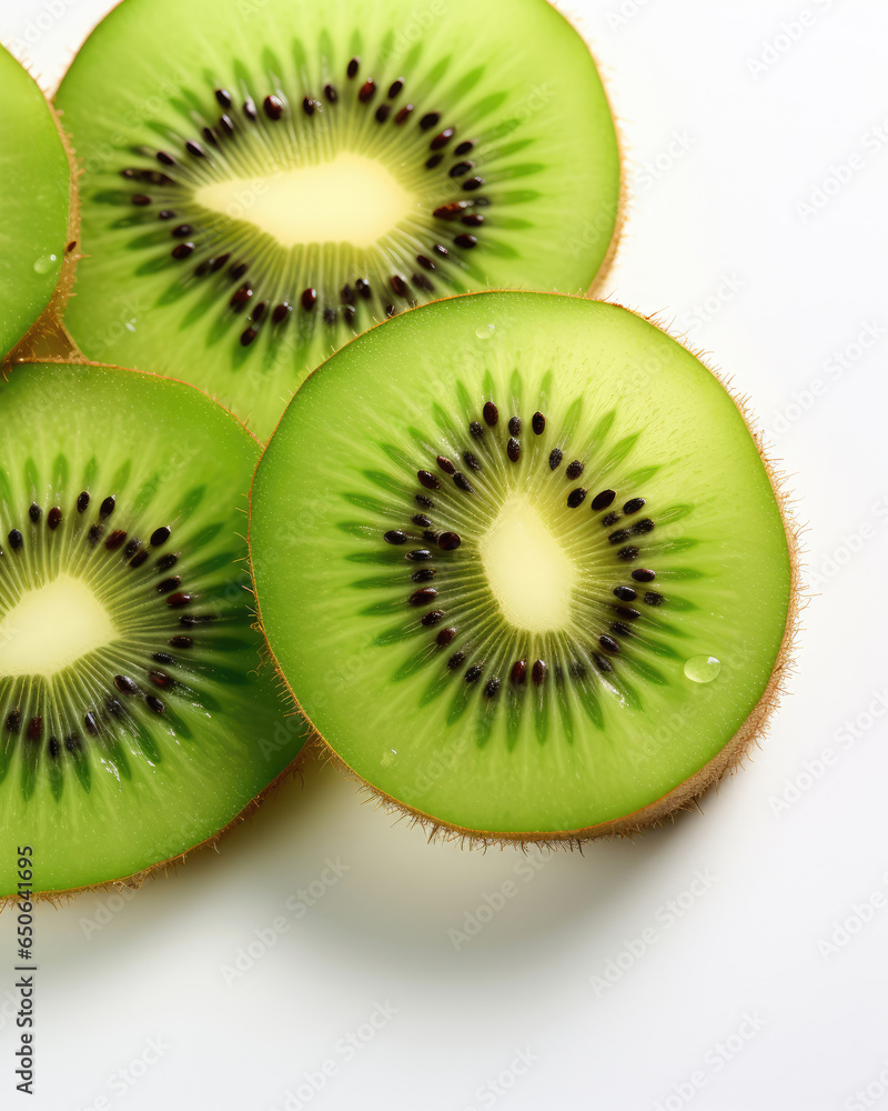Sliced kiwi on a white background Ai Generative Sliced kiwi on a white background Ai Generative