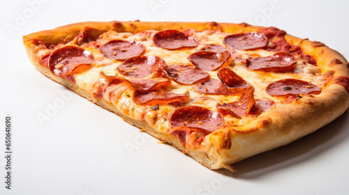 Slice of pizza on a white background Ai Generative