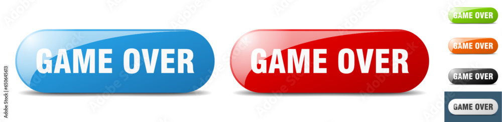 game over button. key. sign. push button set game over button. key. sign. push button set