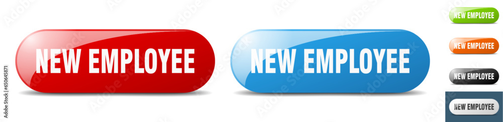 new employee button. key. sign. push button set new employee button. key. sign. push button set