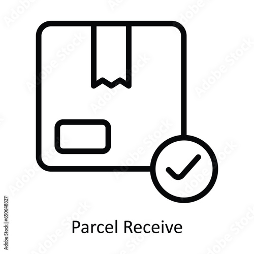 Parcel Receive vector  outline Icon Design illustration. Web store Symbol on White background EPS 10 File 