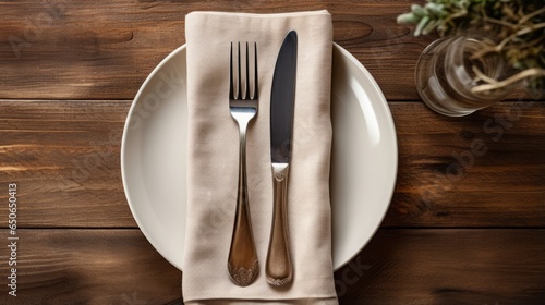 table napkins with cutlery.