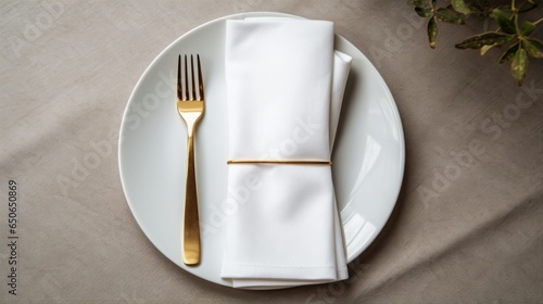 table napkins with cutlery.