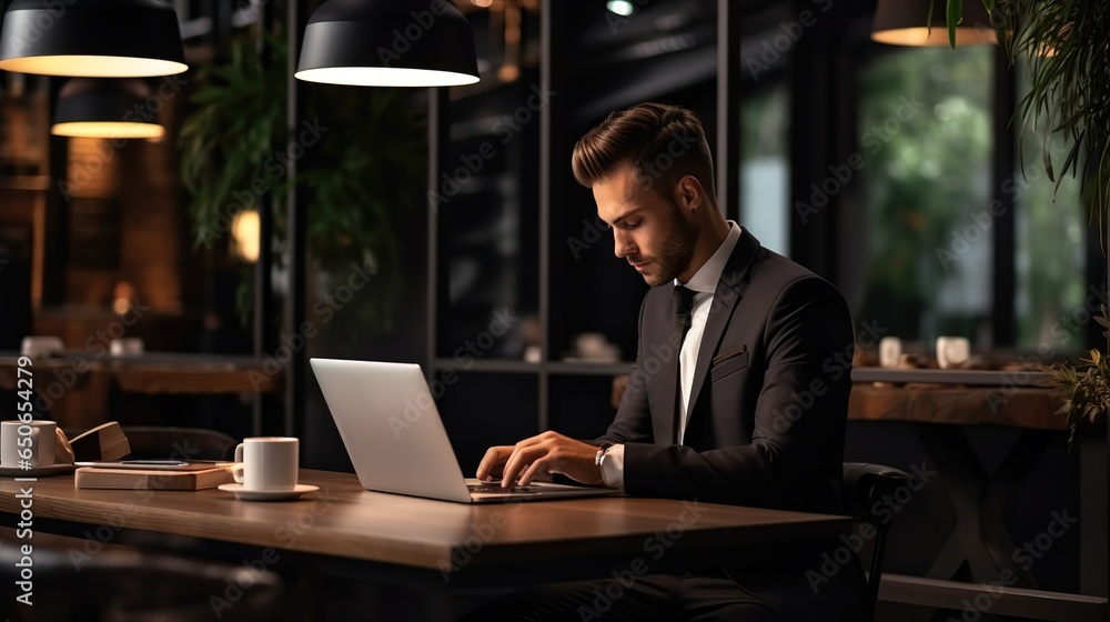 businessman in a black suit