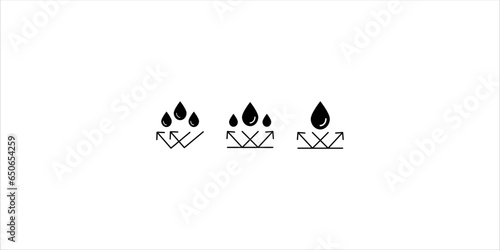 waterproof surface icon set, linear sign isolated on white background - editable vector illustration eps10	
